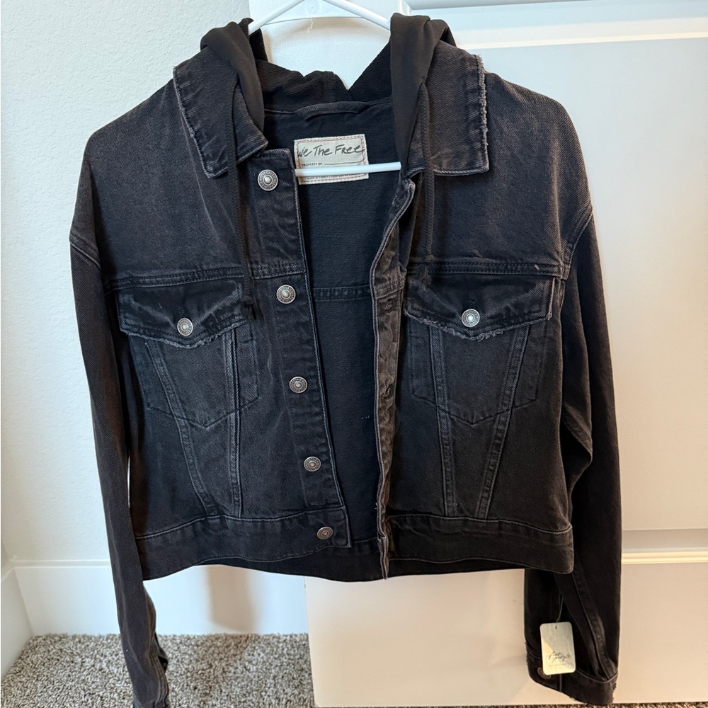 We The Free Charcoal Denim Jacket